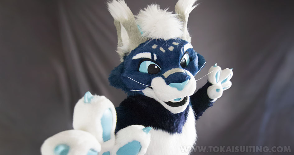 Fennec fox fursuit landing page photo.